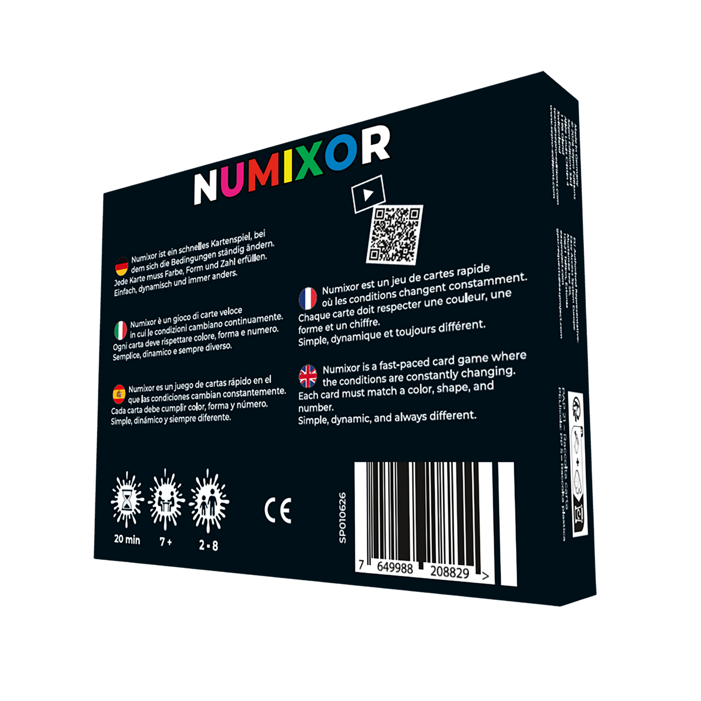 Numixor – Jeu de cartes familial coloré et dynamique (2 à 8 joueurs)